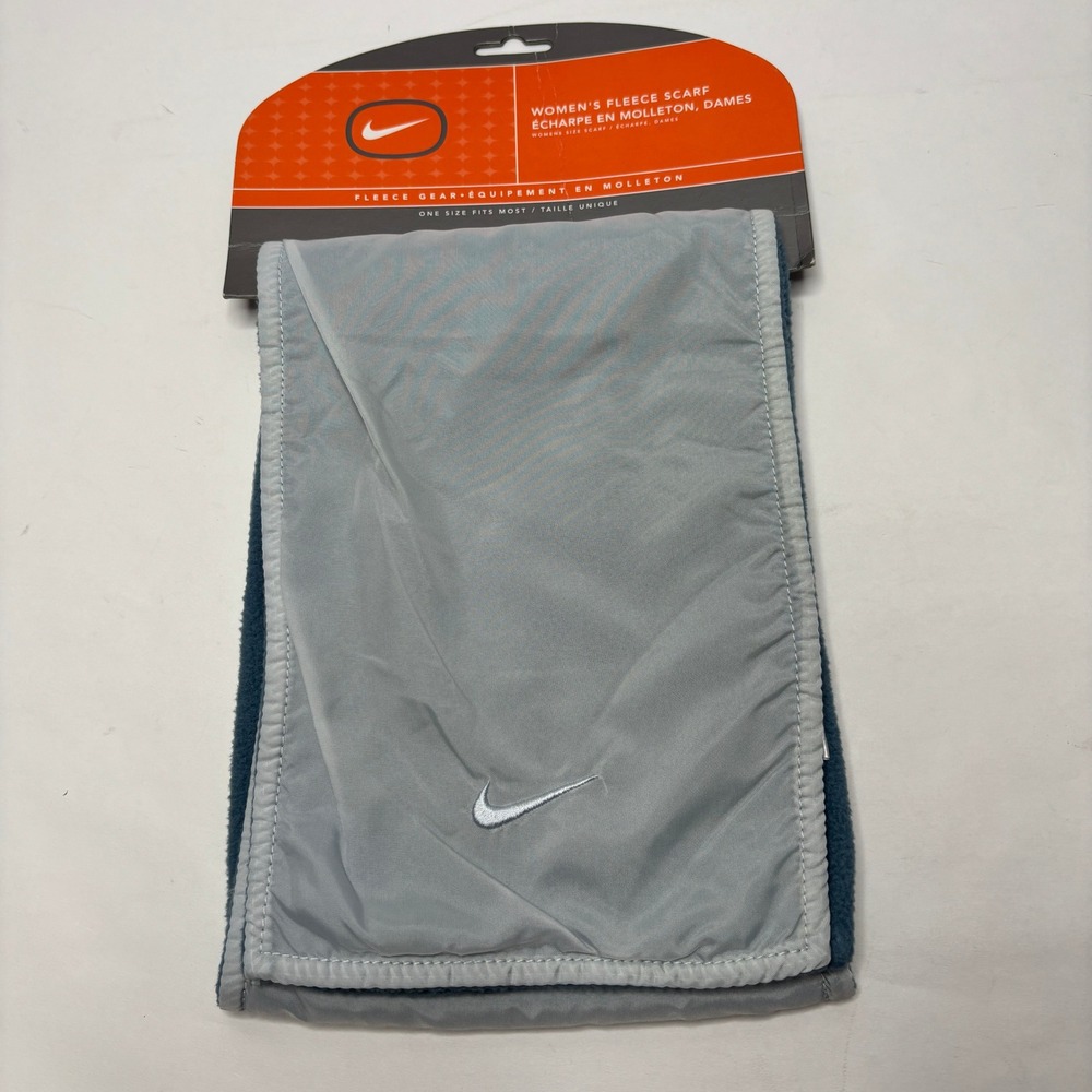 Vintage Deadstock Nike Light‎ Blue Fleece Rectangle Scarf 2009 NWT Athletic Logo